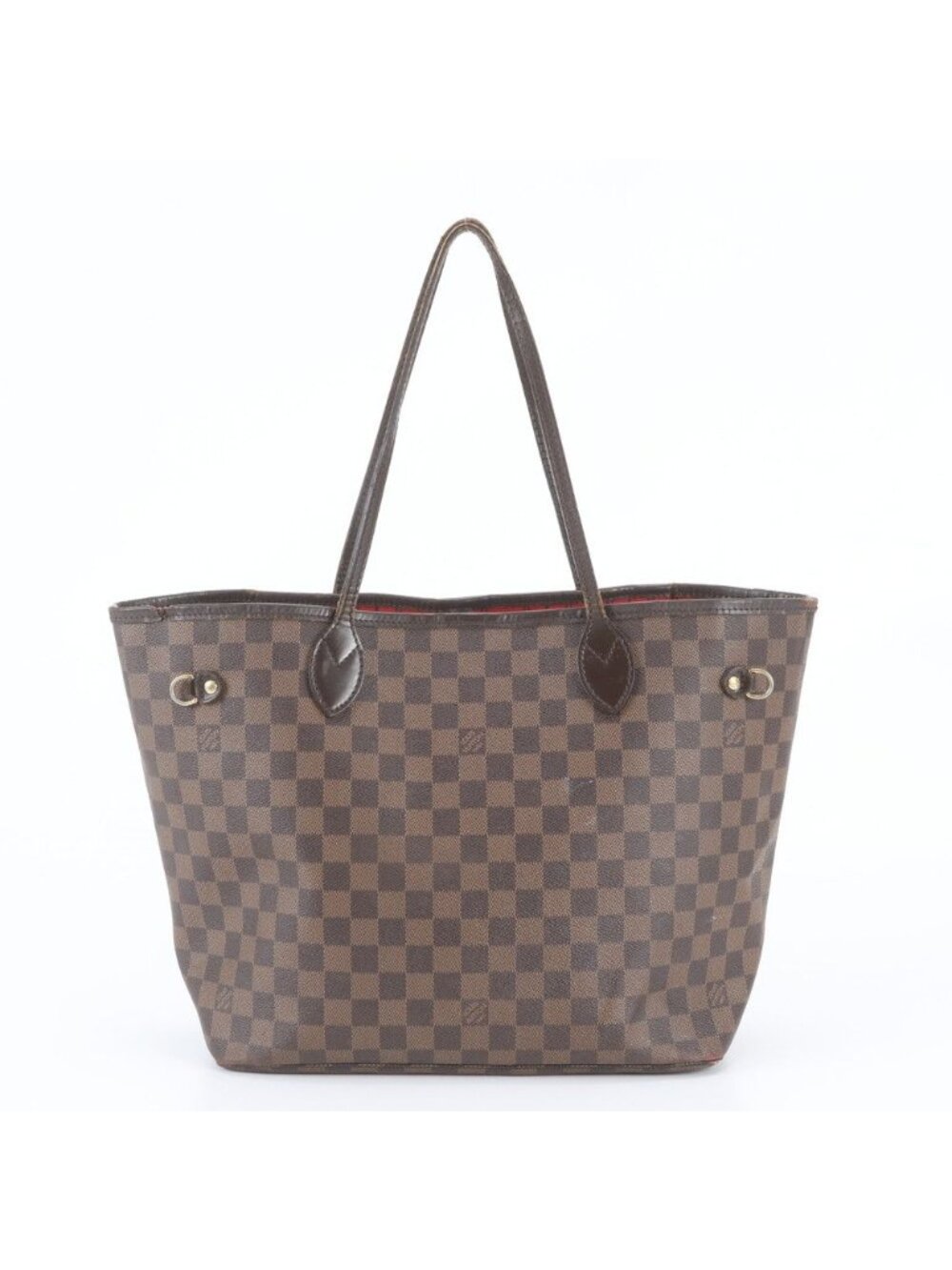 Louis Vuitton Damier Neverfull MM Leather Tote Bag Shoulder Hand Brown
